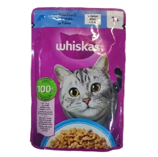 پوچ گربه ویسکاس وزن 85 گرم با طعم ماهی کاد